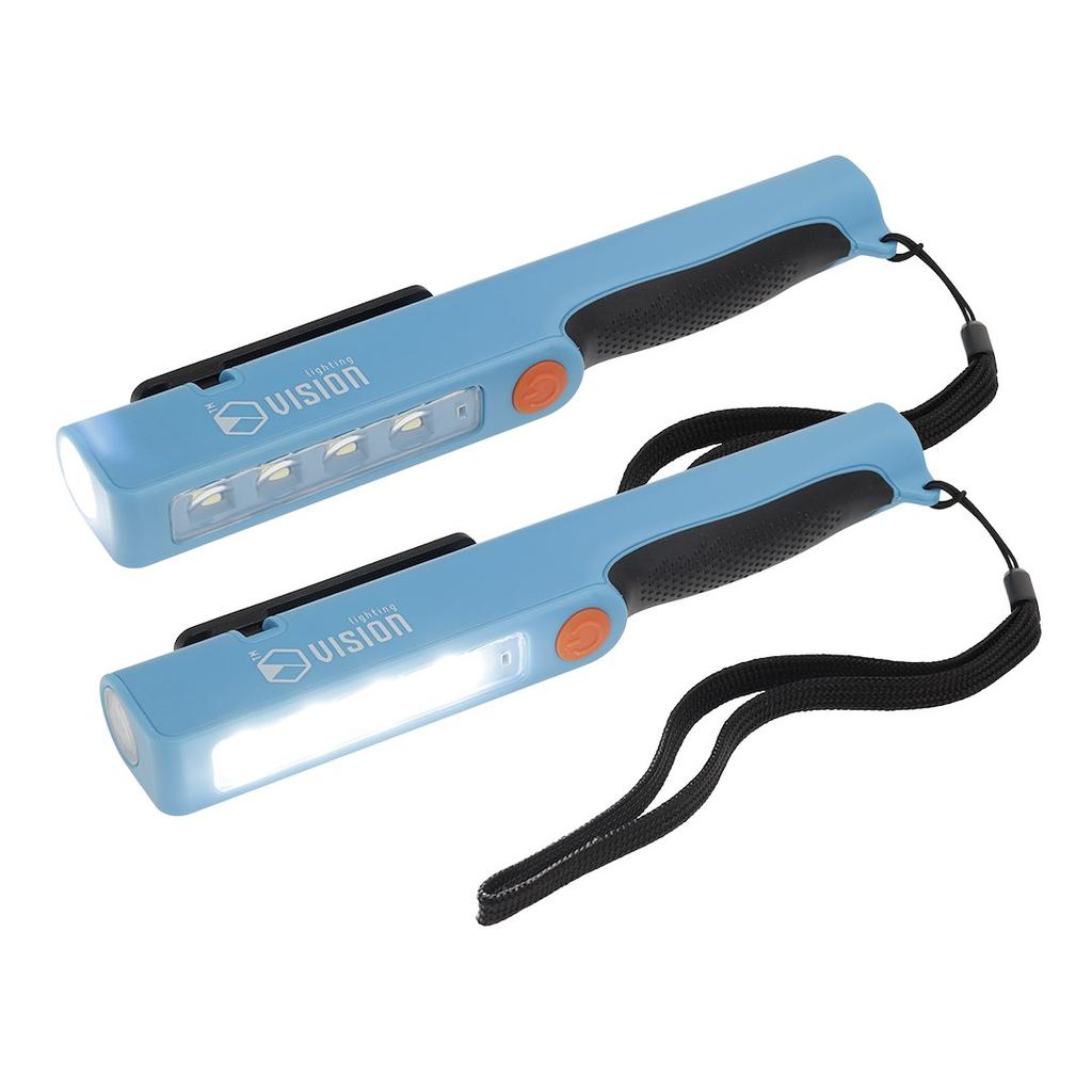 Inspection Workshop Lamp 2W 4x SMD LED 200 Lm + Flashlight 2W SMD LED 150 Lm, Rechargeable, IK07, IP54