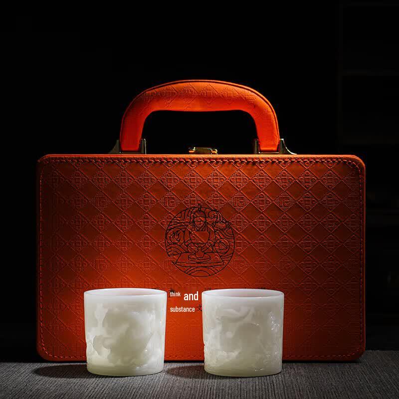 Dragon & Phoenix Ice Jade Porcelain Master Cup Gift Set