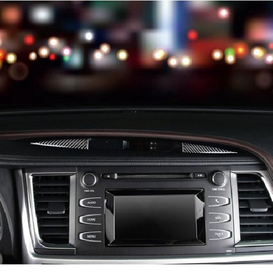 For Toyota Highlander 2014-2019 Steel Carbon Fiber Dash Clock Panel Cover Trim