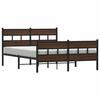 VidaXL Metal Bed Frames Without Mattress Brown Oak 160x200 Cm, Double Bed, Bedroom Furniture, Guest Bed, 3308477