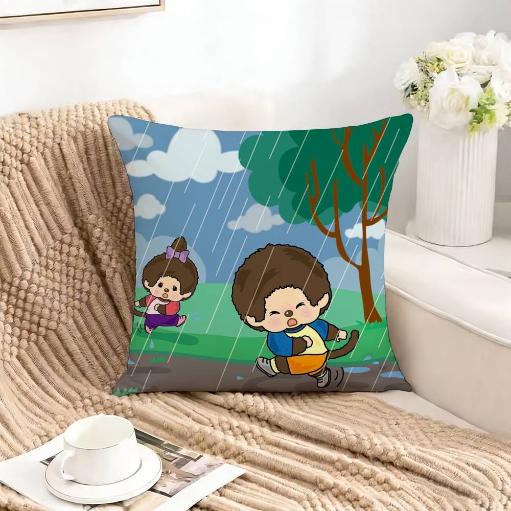 

Cartoon monchhichies Square DoubleSided printed Pillow Case Bedroom Bedside Pillow Sofa Cushion Cover 30X30cm
