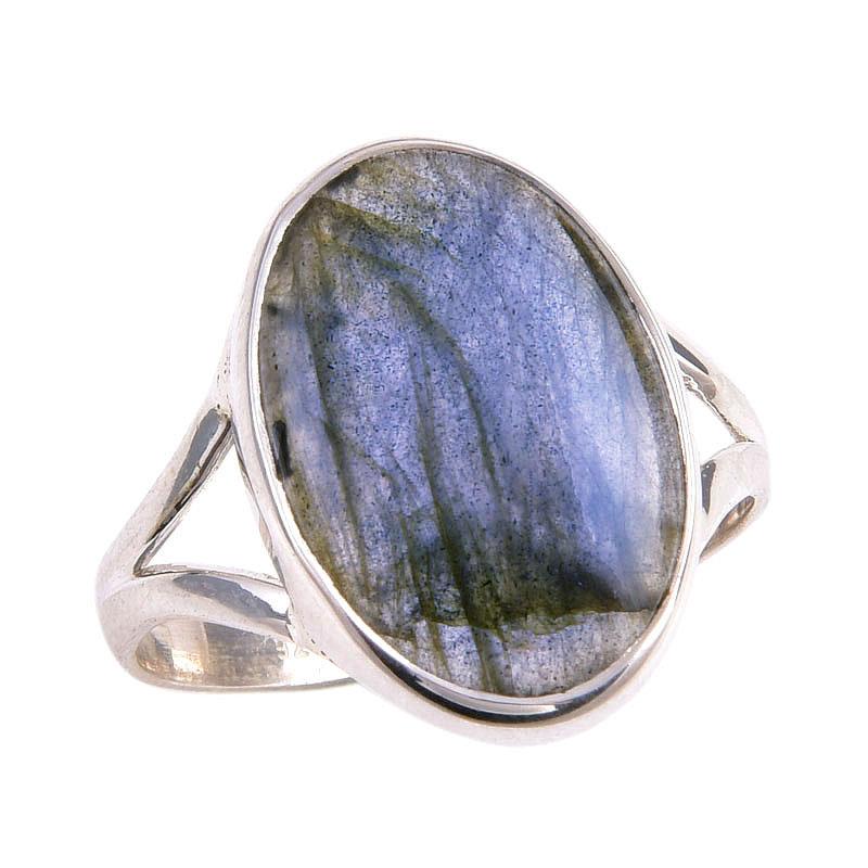 Natural Labradorite Gemstone 925 Solid Sterling Silver Jewelry Ring Size 10 E2f05