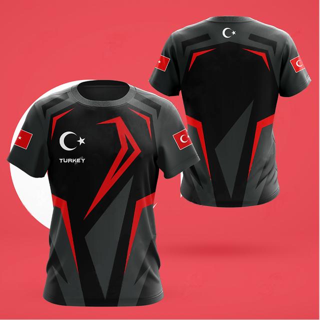 

Футболки с изображением флага Турции и национального герба, 3D-принт, летняя футболка, модная детская повседневная футболка большого размера для мальчиков и девочек с круглым вырезом, футболка 2XL