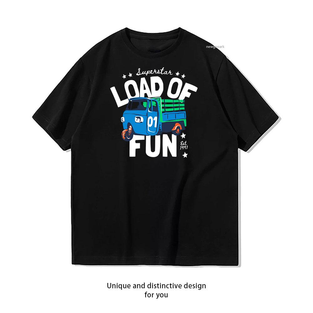 

Superstar Load of Fun cotton T shirt Unisex Adult couple streetwealtops tee Short sleev Casual S