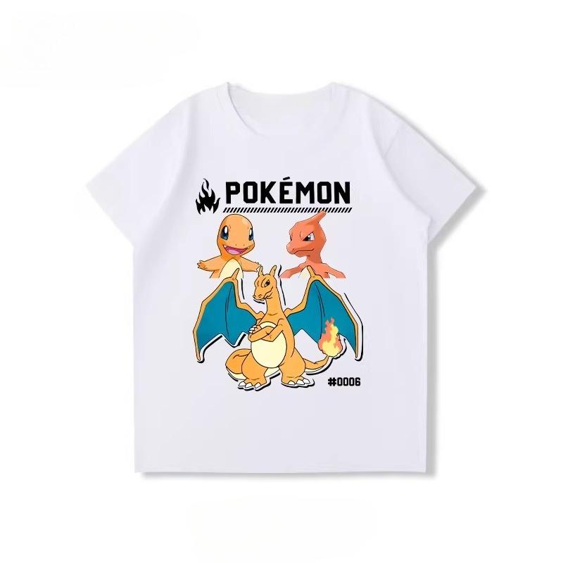 Potdemiel  New Summer Style Pure Cotton Childrens TShirts Pikachu Print Unisex Size Comfortable and Breathable