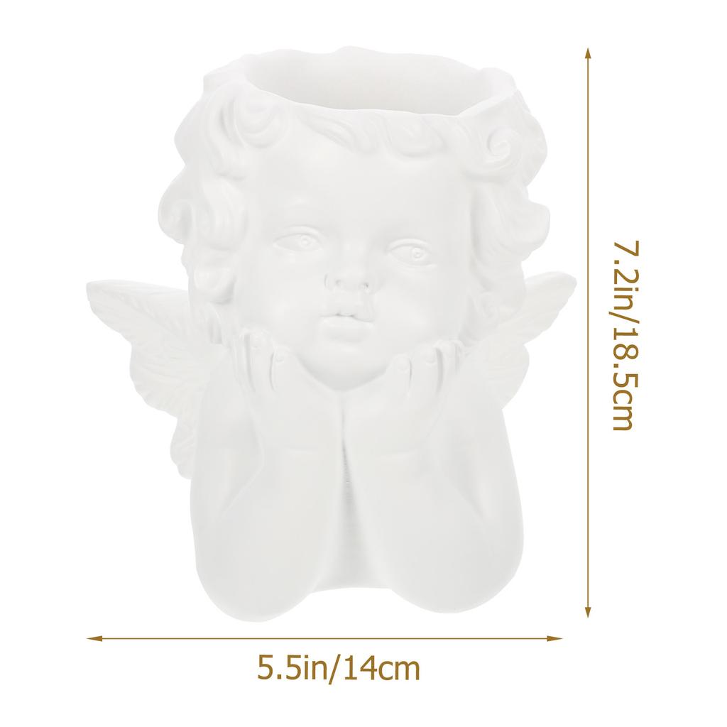 Cherub Angel Resin Flower Pot Compact Planter Pot for Indoor Outdoor Plants Office Coffee Shop Balcony Decor Heavenly Minimalist