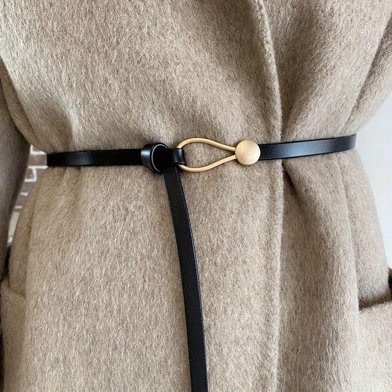 Stylish Knotted No Hole Women's Soft Leather Versatile Fashion Belt For Sweaters And Jeans
