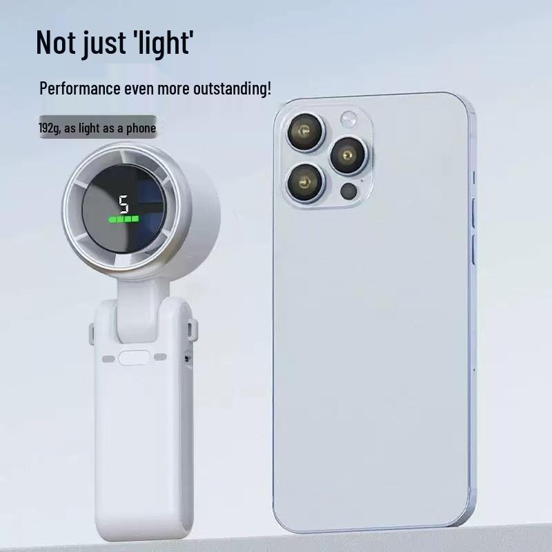 2025 Model N607 High-Speed Mini Folding Turbocharged Handheld Fan with Digital Display