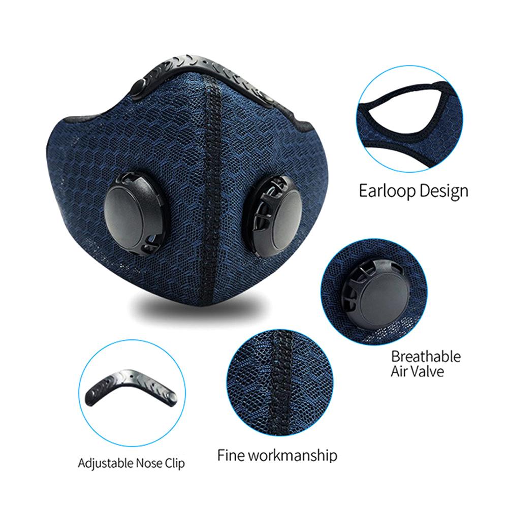 Tcare Cycling Face Mask With PM2 5 Filter Anti Pollution Activated Carbon Breathing Valve Bike Mouth Cap