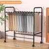 Iron Art Pants Storage Rack Stand Mobile Closet Hanging Drying Pants Multi-Functional Wardrobe Organizer Children's Handmade