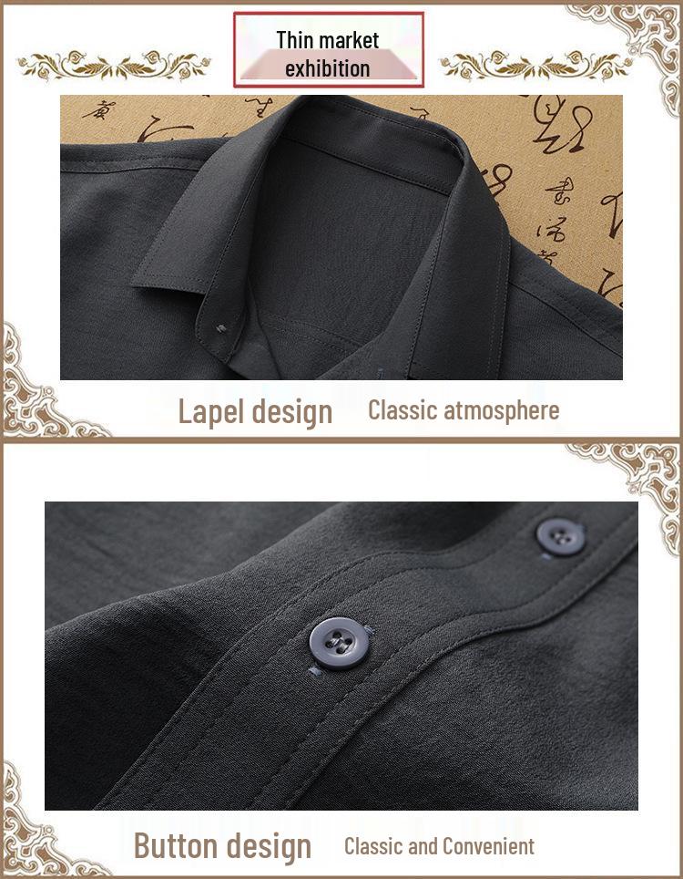 Men's Cotton Linen Short Sleeve Shirt & Suit Set - Casual Summer Wear for Middle-Aged and Elderly