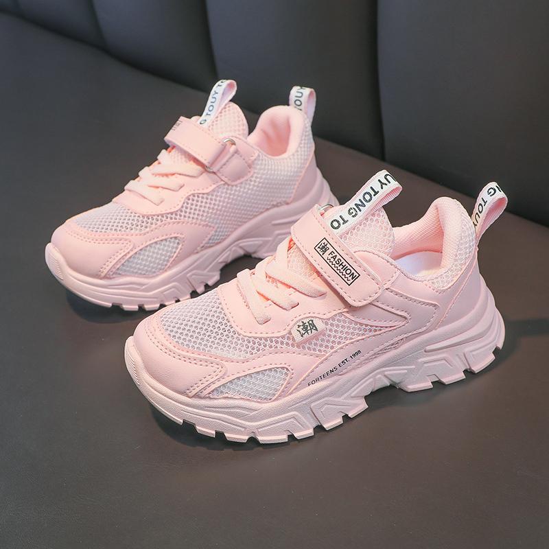 

Нове дитяче модне повсякденне дихаюче взуття Four Seasons Дитяче спортивне взуття для бігу Хлопчики та дівчатка Зручні кросівки 37 рожевий