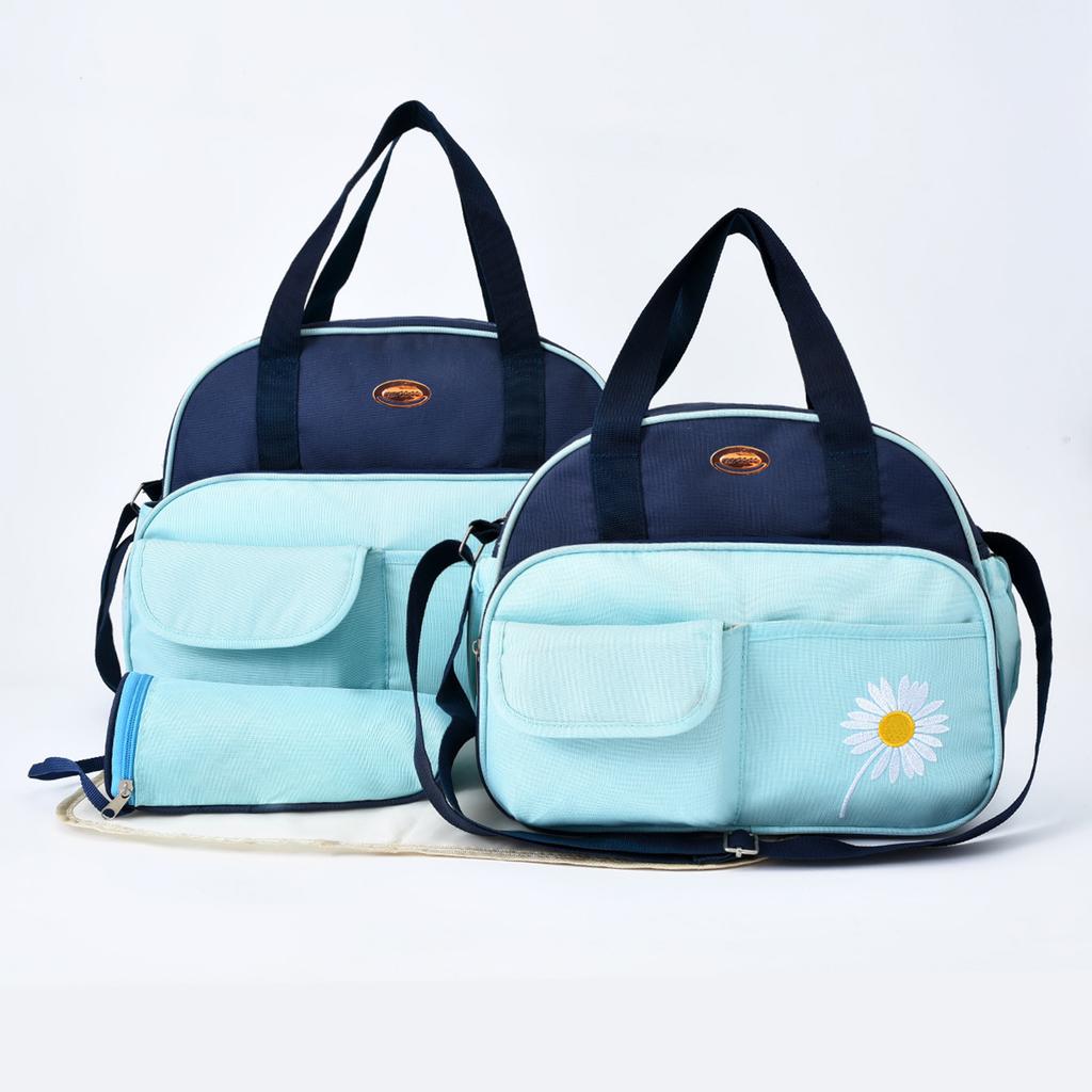 Fashion Mommy Bag Four Piece Set Small Daisy Pattern Large Capacity One Shoulder Mommy Bag Multi Functional Diagonal Diaper Bag