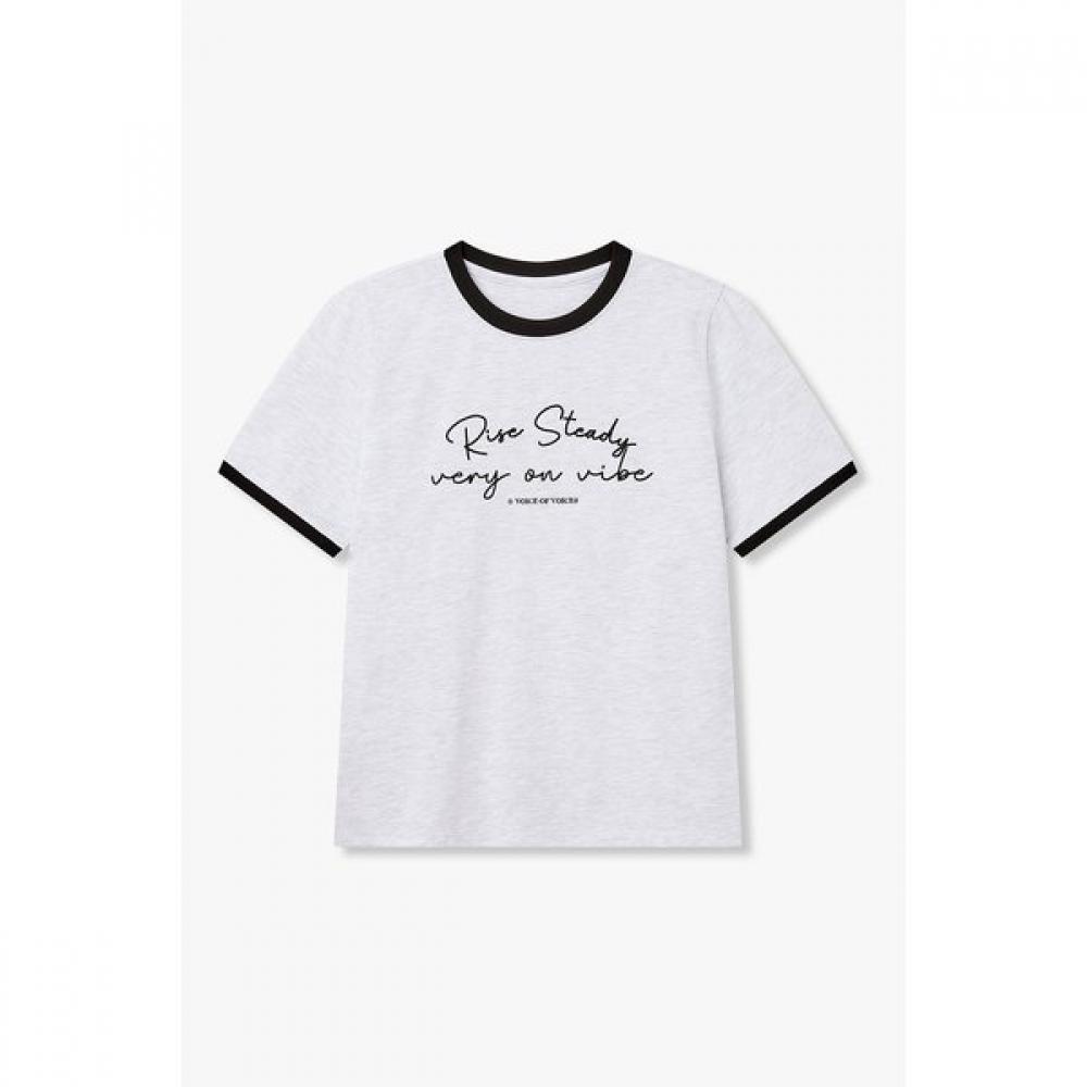 

Vov LeTTering Embroidery Ringer T shirT 7156240003 white (01)/S(55)