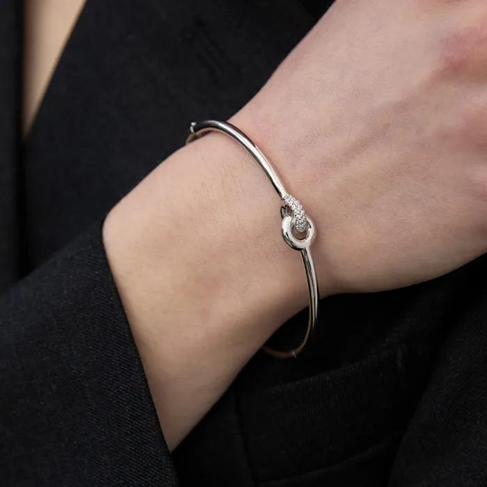 [925SILVER]CONNECT setTING bracelet(white GOLD color)