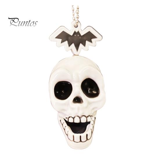Skull Keychain Pendant with Lanyard Human Skeleton Keychain Haning Ornament Halloween Bag Charms for Handbags Keyring