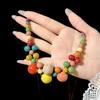 New New Chinese Color Beaded Retro Long Necklace Bohemian Ethnic Holiday Pendant Accessories Neck Chain