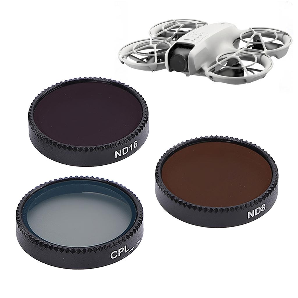 3 st Drönarfilterset Ram av aluminiumlegering Optiskt glas HD-belagt Repskyddande CPL ND16 ND8-filter