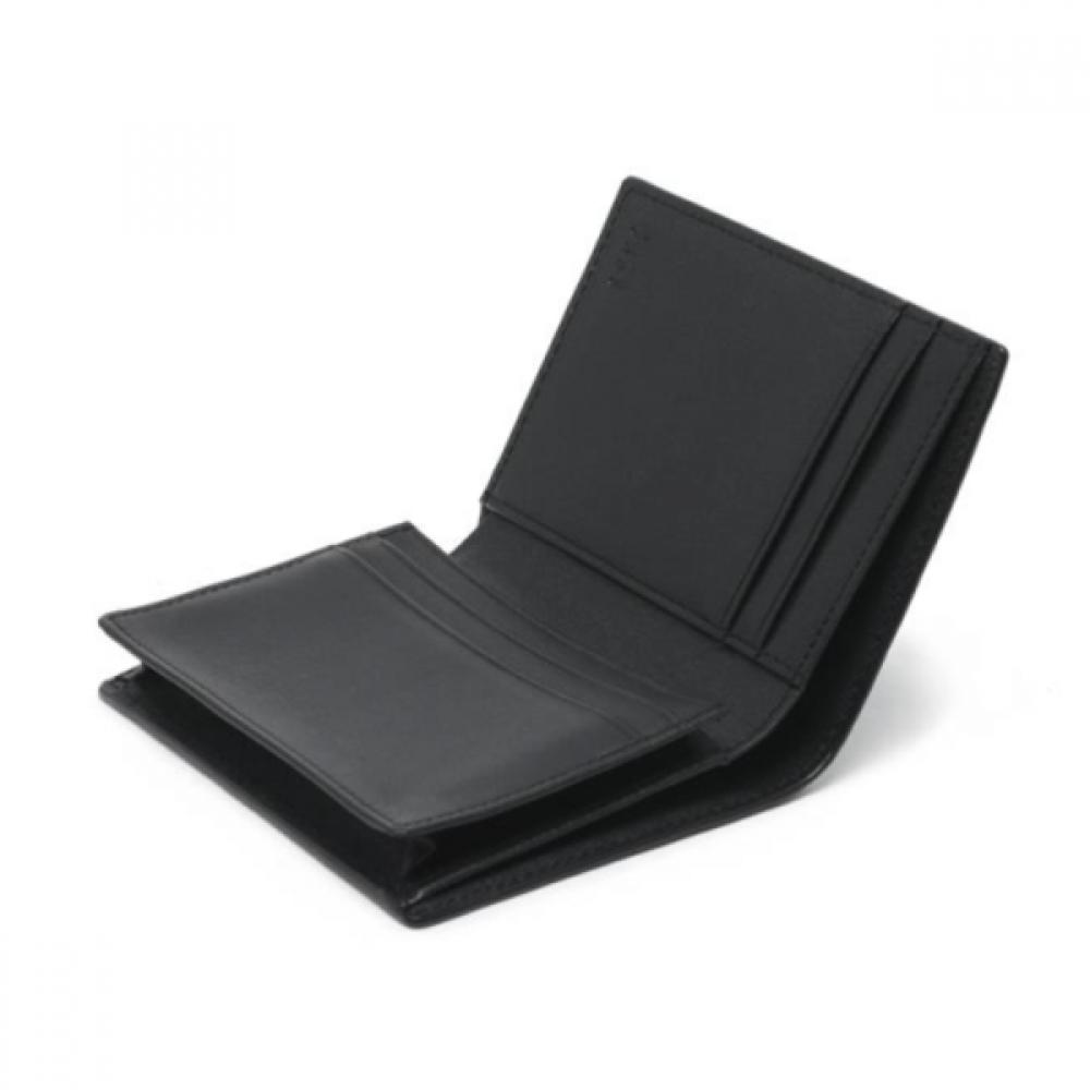Daks Black Matte Leather Card Case With Dd Plate Logo Dbwa1e365bk