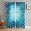 Schneeflocke Blau Winter Weihnachten Tüll Fenster Vorhänge Wohnzimmer Organza Sheer Voile Vorhang Schlafzimmer Küche Home Decor Drapieren