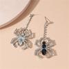 Halloween Jewelry Black Cubic Rhinestones Dangle Spiders Earrings For Women Girl
