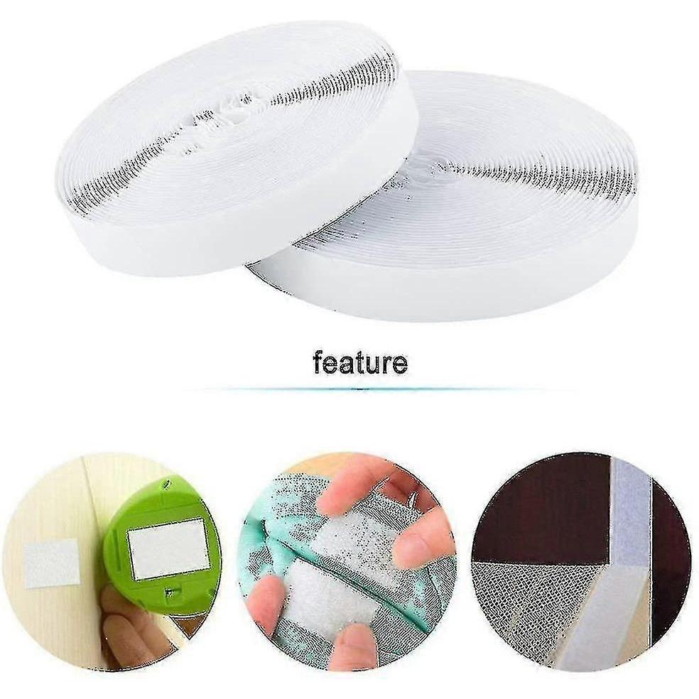 Velcro Tape Self-adhesive 25m Extra Strong, Double-sided Adhesive With Velcro 20mm Wide Se