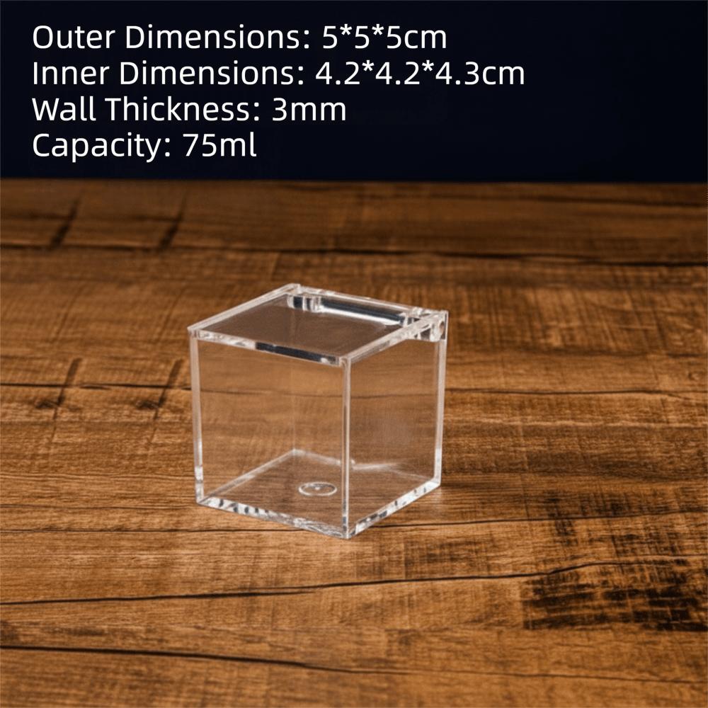 Square Cube Acrylic Box With Lids Stackable Design Transparent Container Transparent Case Clear Cube Box Decorative Use