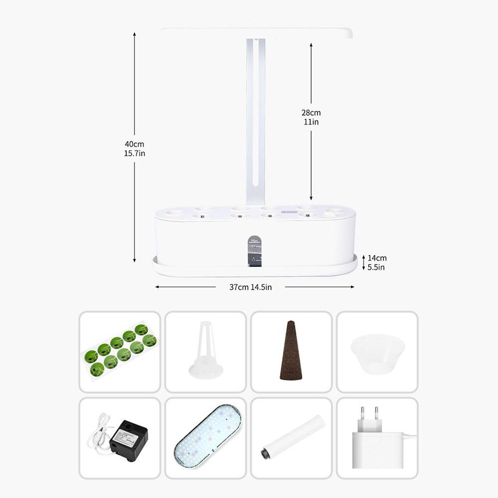 10 Pods Hydroponic Growing System, Indoor Herb Garden Kit with Grow Light, Smart Garden for Home