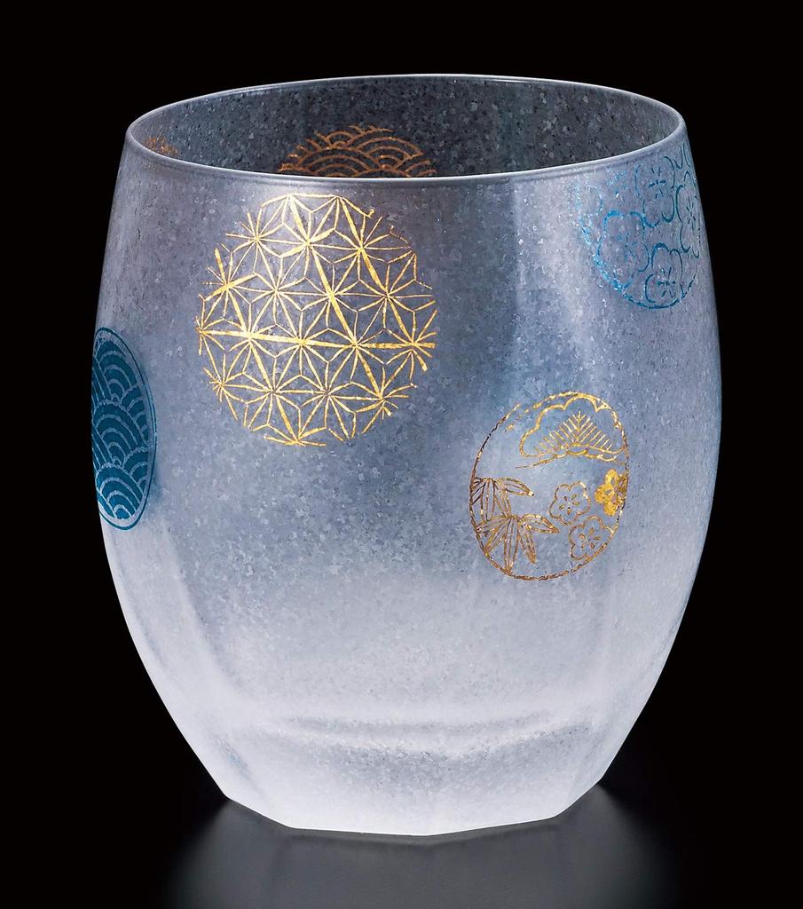 ADERIA Premium Nippon Taste Rocks Marumon with Porcelain Made In Gift Perfect As a Birthday Gift or Perfect for Drinking On the Glass, Pattern, 345ml,