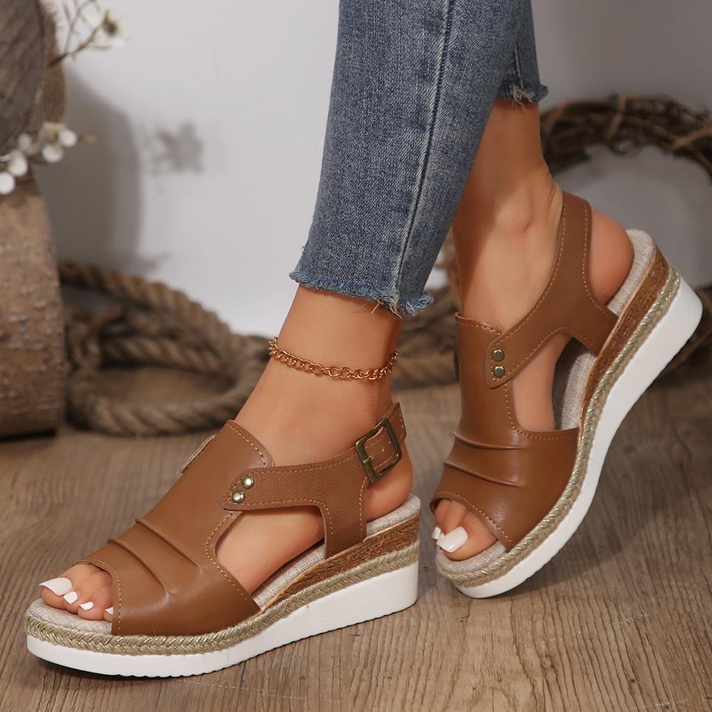 Fashion Women Sandals New Fashion Peep Toe Sandals Women Wedges High Heels Casual Platform Slippers Walking Beach Shoes Slides Women