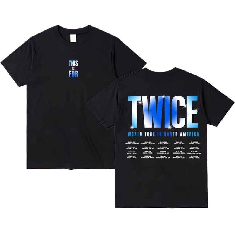 Модная футболка Twice 2026 года для летнего мирового турне, часть 2, Толстовка  Это для тура по США , Футболка Twice World Tour, Футболка Twice Kpop 4XL