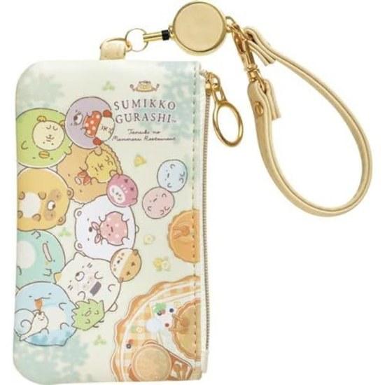 San-X PB72901 Sumikko Gurashi Tanuki no Manmaru Restaurant Reel Attached Pass Case Fashion