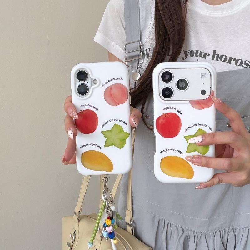 Apple 17 Pro Max Fun Fruit iPhone 15/16 Pro Girly Soft Phone Case with Lanyard