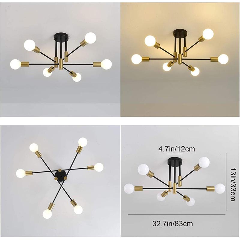 Modern Ceiling Lamp E27 Decor Home Lighting Fixture Retro Industrial Chandelier Wrought Iron Decoration Pendant Light Ceiling