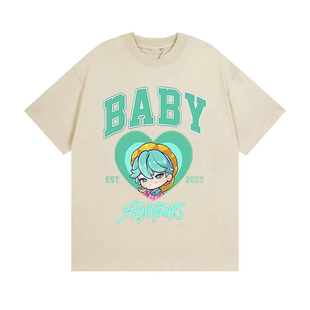 Baby Saja Boys 2025 K-pop Demon Hunters Graphic T Shirt Men Women O-Neck Fashion Cozy Cotton Short Sleeve T-shirts Harajuku Tops
