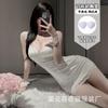 Night cat lingerie pure desire white lace female suspender floral sexy tight hip wrap lace with chest pad