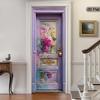 37Style Floral Door Stickers  Removable Vinilos Para Puertas Adhesive Wallpaper Art Murals for Doors Bibliotheque Modern Home Decor