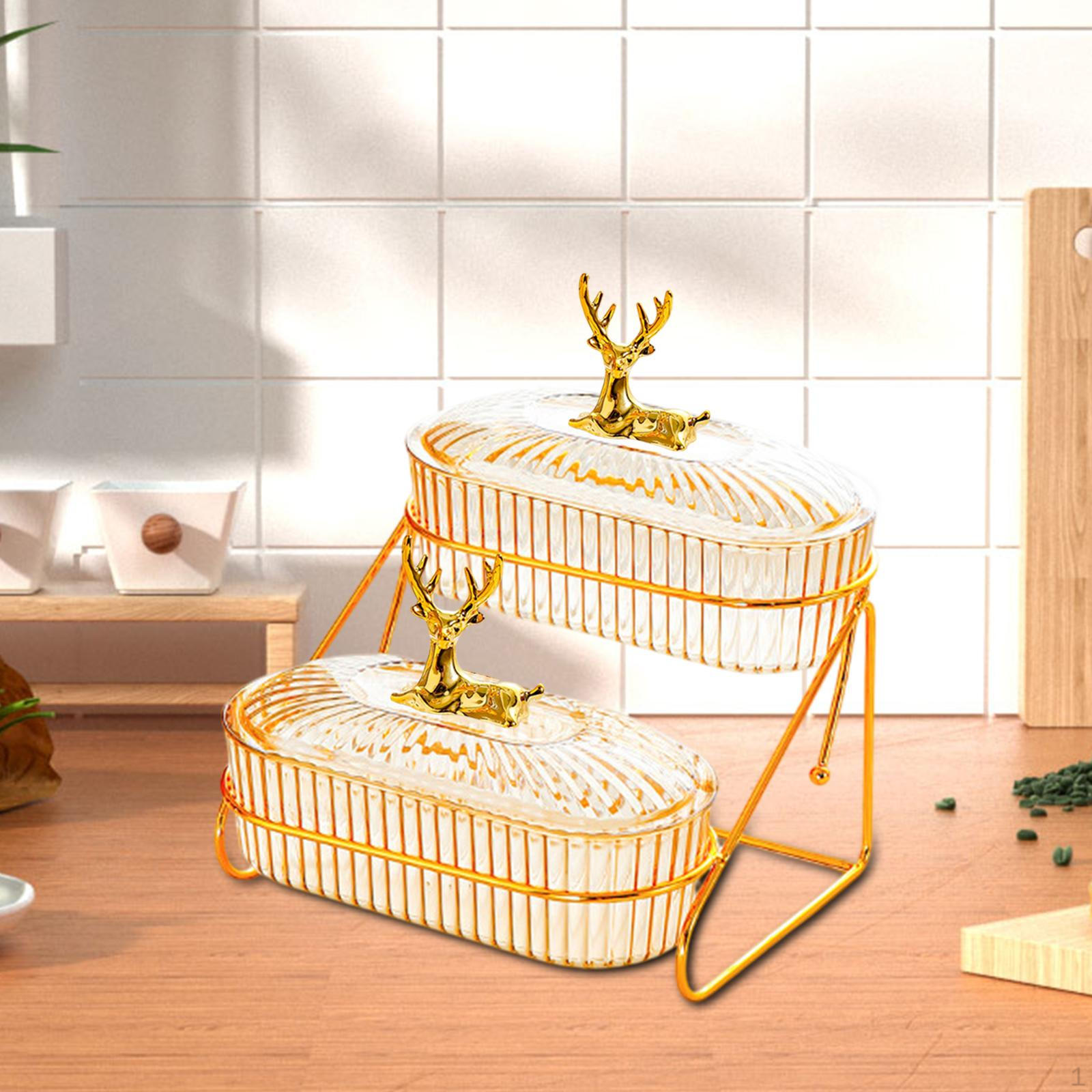 Многоярусная подставка для сухофруктов, орехов и закусок. Универсальная тарелка для семейных мероприятий, свадеб, вечеринок, кухни. 2 layer