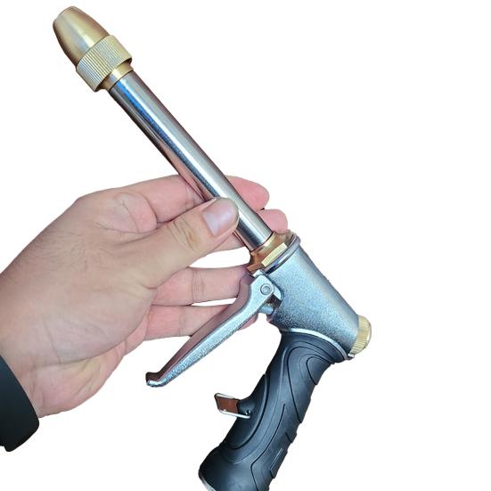 Water Hose Nozzle Long Rod Garden Hose Nozzle 360-degree Rotating Spray Quick Connector Leakproof Universal Metal Brass Sprayer Hose Nozzle