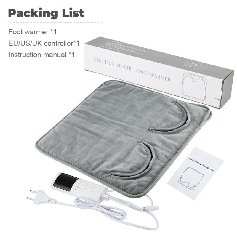 EU Electric Foot Warmer Pad - Detachable Heating Mat with Adjustable Warmth & Auto Power-Off for Home Office Use