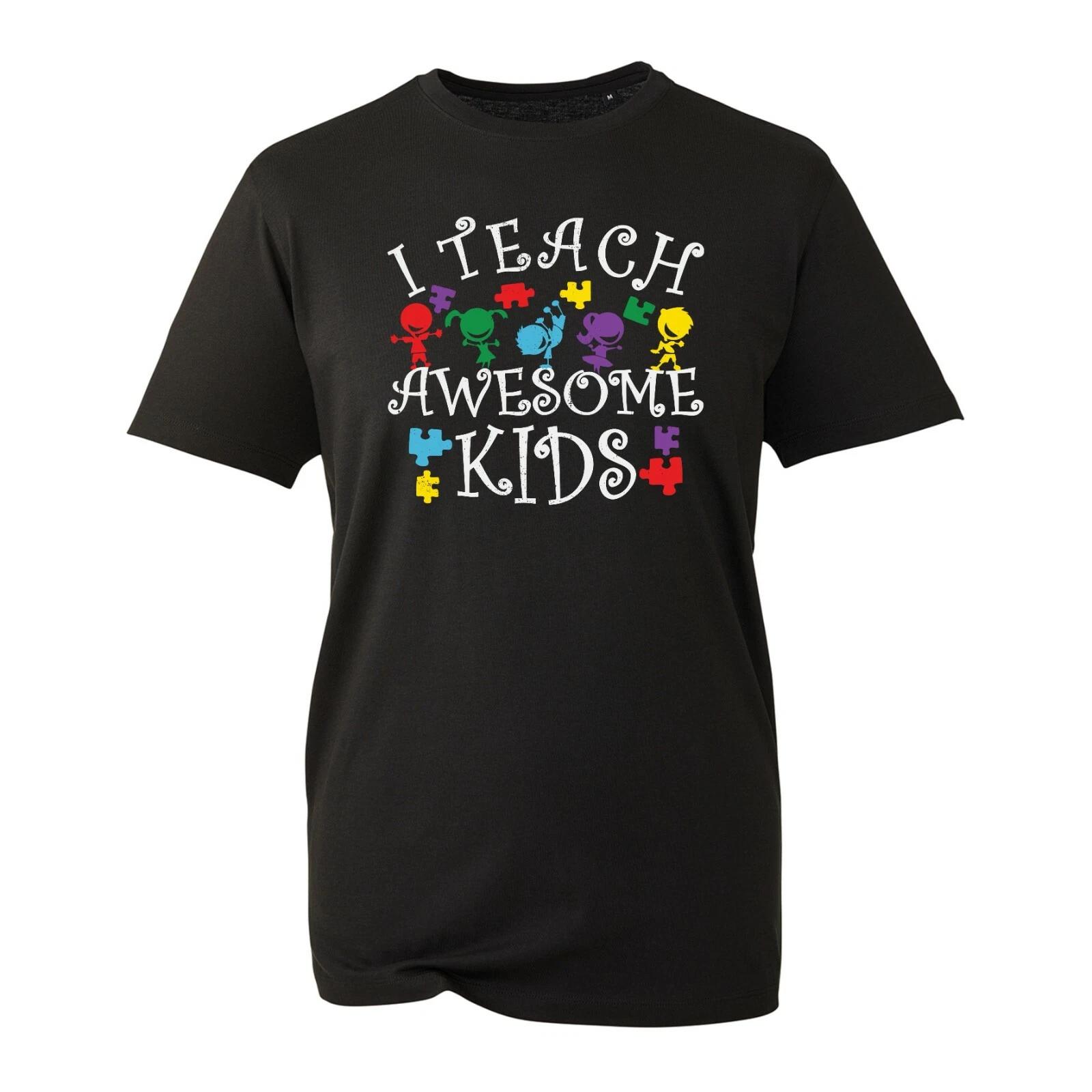 I Teach Awesome Kids T-Shirt, Teacher Day World Autism Awareness Day Unisex Top S