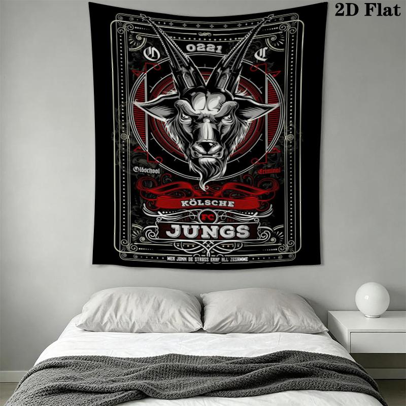 FC KÖLN Wall Tapestry Aesthetic Wall Hanging Printed Fabric Blanket Decorative Tapestries for Bedroom Living Room Home Decor
