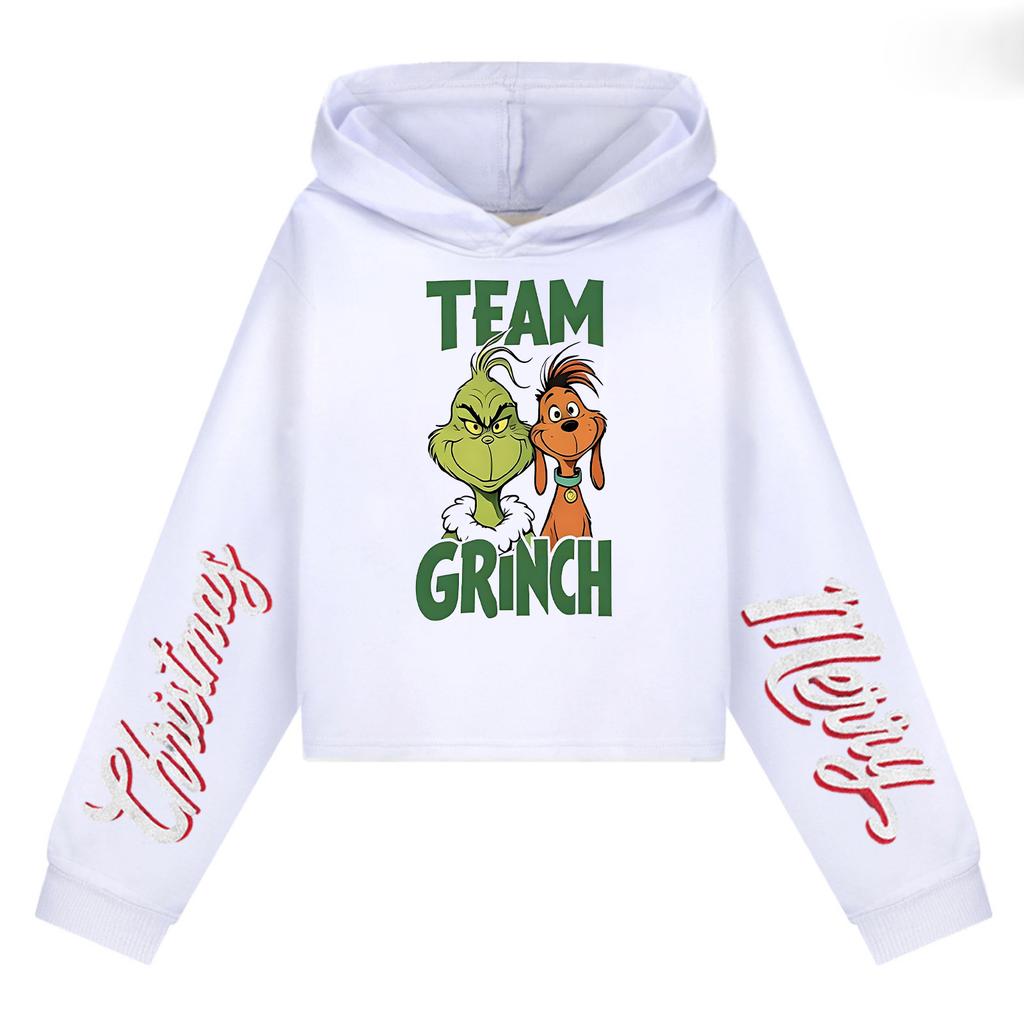 Kids' Casual Fashion Christmas Printed Long Sleeve Hooded Sweatshirt (No Drawstring)
