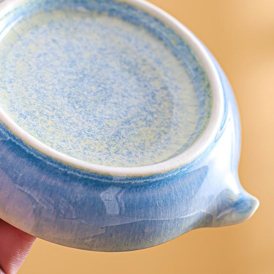 Ceramic Dipping Bowl Small Spiral Sauce Cup with Pour Spout for Sushi Tomato Soy Sauce Condiments Mini Appetizer Plates for Kitchen