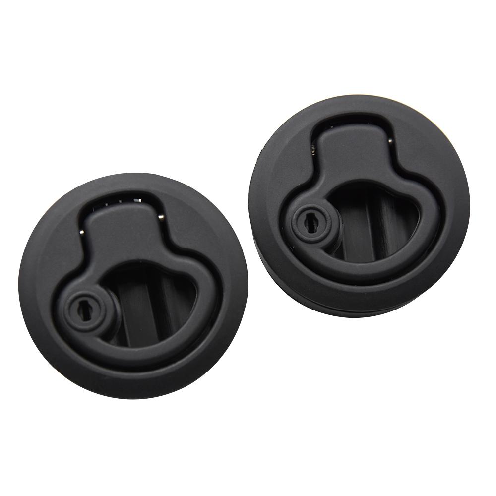 2PCS/4 Pieces Black 2inch Round Flush Pull Slam Latch Lift Slam Latch Hardware With Lock Key Kit For Boat RV Yacht Accessories