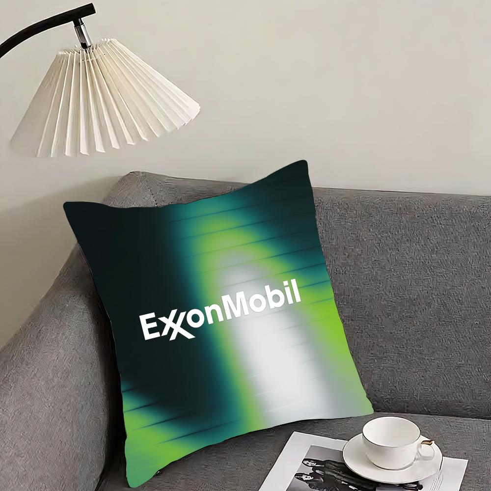 ExxonMobil Cushion Cover Reversible Plush Pillow Cover – For car, sofa, bedroom, perfect as a gift.