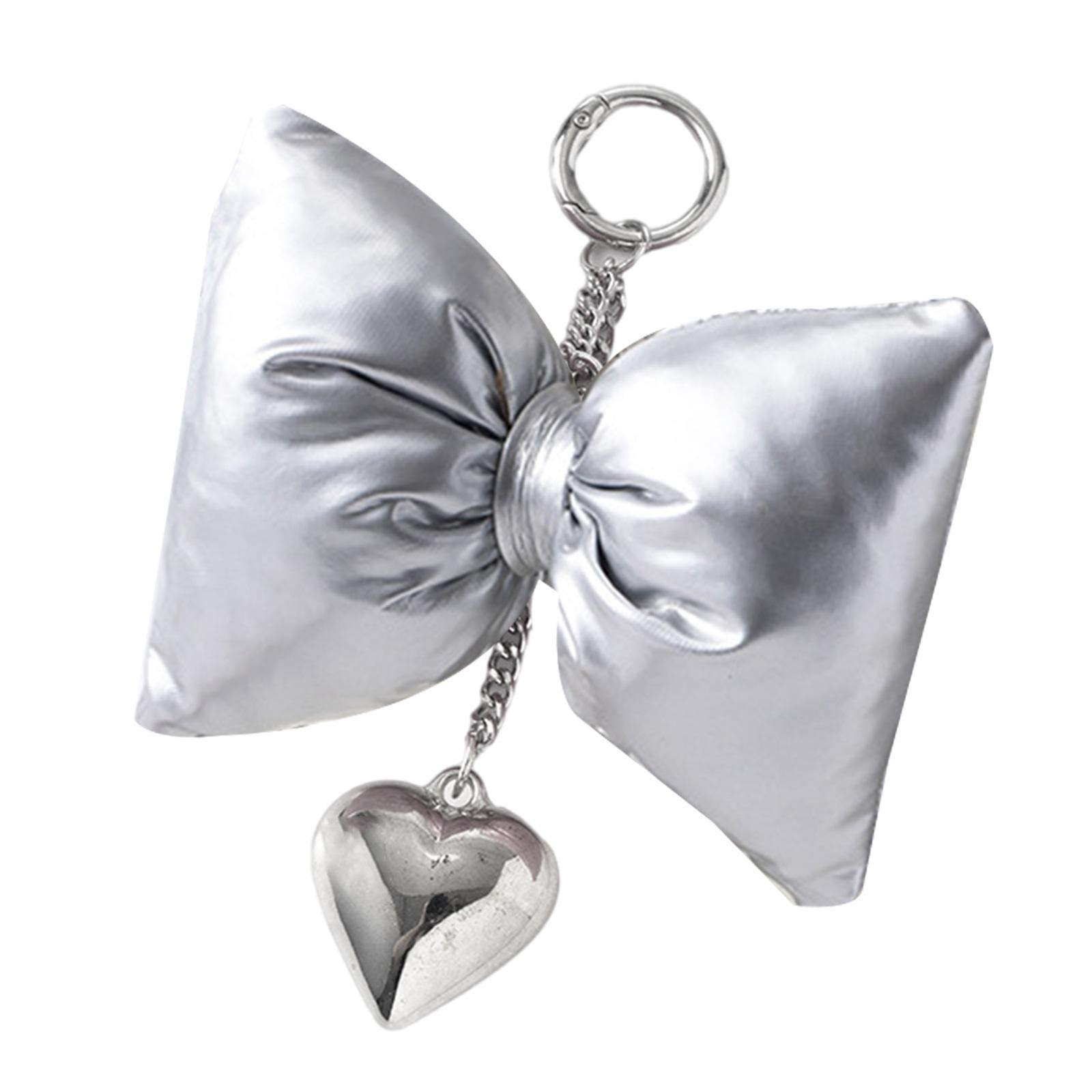

Sweet Lovely PU Leather Bowknot Heart Keychains Pendant Hangings Ornament Keyring Backpack Decoration for Women Girls