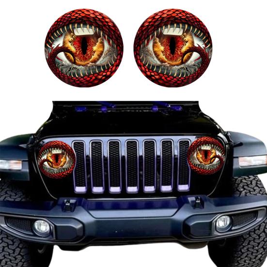 1 Pair Beast Eyes Car Headlight Decals Realistic Reptile Eye Stickers Waterproof PVC Easy Install Unique Car Accessories for Trucks &