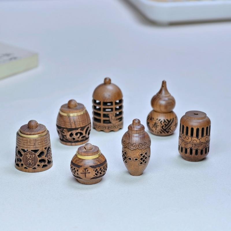 Dispenser di Fragranze in Legno Intagliato Per Oli Essenziali Incensi Sfera Diffusore Profumato Bottiglia Come Decorazione da Appendere per la Casa