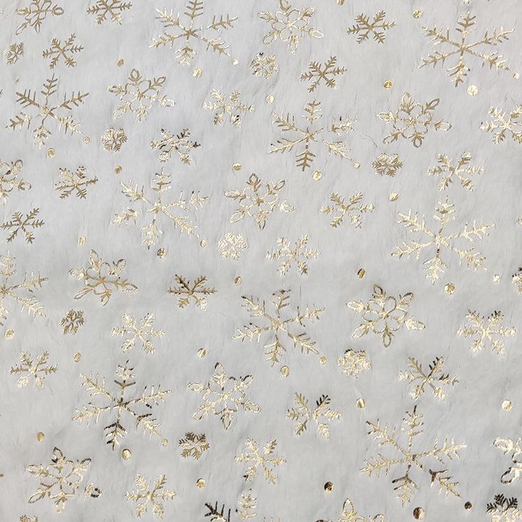 150x200cm/50x50cm PV Velvet Gilded Snowflake Velvet Fabric For Women's Hoodie Christmas Decoration Handmade DIY Sewing Cloth